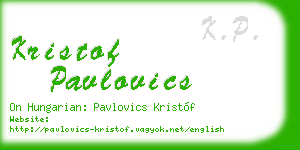 kristof pavlovics business card