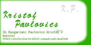 kristof pavlovics business card